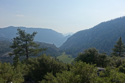 The first views of the Tiltill Valley floor and the Hetch Hetchy lake in the far distance.